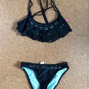 Black & teal bikini